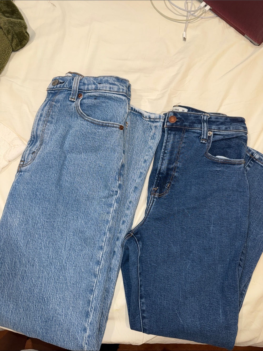 Abercrombie and fitch high rise skinny and straight leg jeans (sold separately)